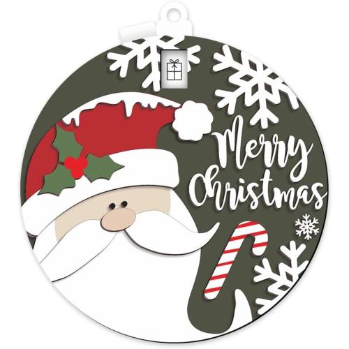 Wooden Countdown Christmas Ornaments, Merry Christmas Ornaments, Santa Claus Hanging Ornaments are Suitable for Rooms, Shops, Party Decorations or New Year Gifts