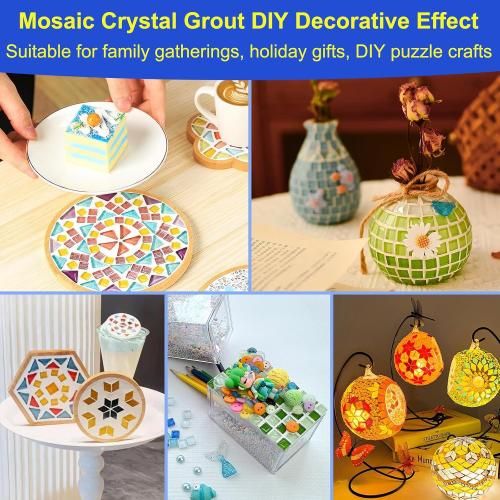 Mosaic Grout for Crafts, 28.2oz Big Capacity, Grout for Mosaic Tiles Crafts, Essential for Handmade Grouting, DIY Craft Projects Accessories, No Need to add Water, Direct Caulking Tile Tools