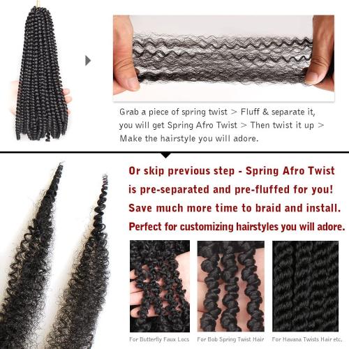 8 Packs Pre-Separated Spring Twsit 30 Inch Soft Springy Afro Twist Hair For Soft Faux Locs Honey Brown Long Marley Twist Crochet Braiding Synthetic Hair Extension For Women (8 Strands/Pack,30#)
