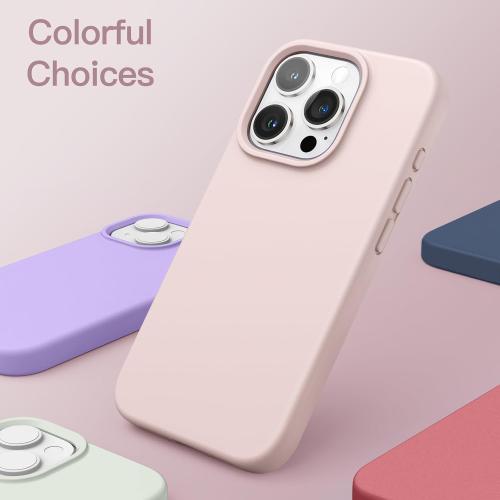 JETech Silicone Case for iPhone 15 Pro, Light Pink