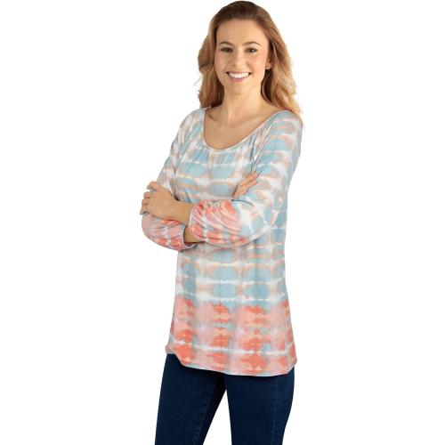 Large Ruby Rd. Women's Tie Dye Jersey Knit Sweater Petite