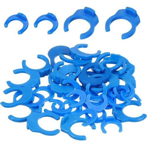 uxcell 40Pcs 1/4 Inch 3/8 Inch Locking Clip Set for RO Water Filtration Systems Tube Quick Connect Lock Clamps Fitting Replacement Parts, Blue