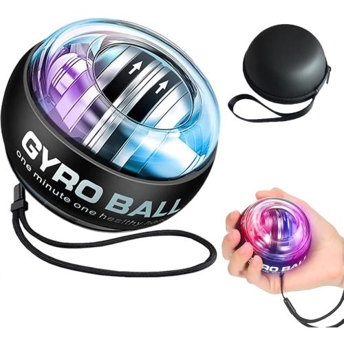 Auto-Start Wrist Power Gyro Ball with LED Lights, Wrist Strengthener and Forearm Exerciser for Stronger Arm Fingers and Muscle