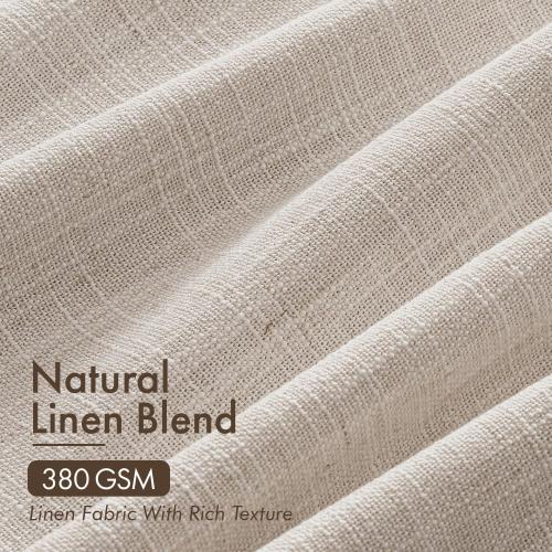 MIULEE 4 Panels Set Pinch Pleated Linen Curtains 96 Inches Long Cream White