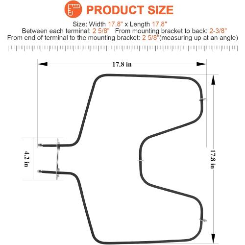 【Upgraded】WB44K10005 wb30x46987 WB44K10001 Oven Bake Element Fit for GE Hotpoint Americana Oven model RB526H3WW,RB757BH1WH,RB787WH1WW,RB787CH2CC,JBS03H2WH,36291114101,ABS200P1WW, JB14Y1DC by Beaquicy