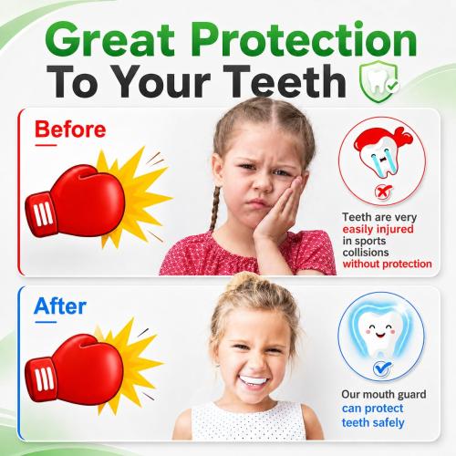 MENOLY 5 Packs Kids Mouth Guard - BPA Free Toddler Mouth Guard for Boys Girls with Portable Case, Mouth Guard Football for Boxing, Basketball, Lacrosse, MMA, Hockey, Wrestling, Soccer