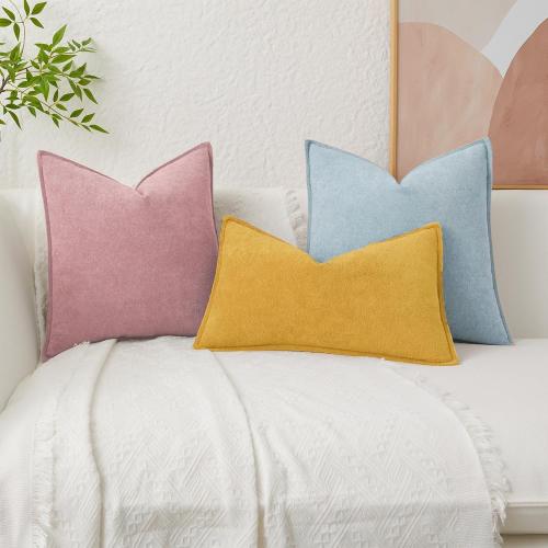 Kevin Textile Soft Waterproof Pillow Covers 12x20 Inch 2 Pack, Light Blue