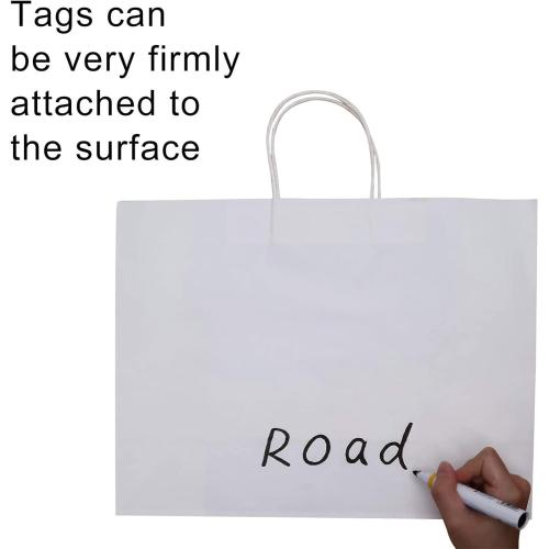 Large Kraft Paper Bags with Handles Bulk for Shopping,50 Pack,White