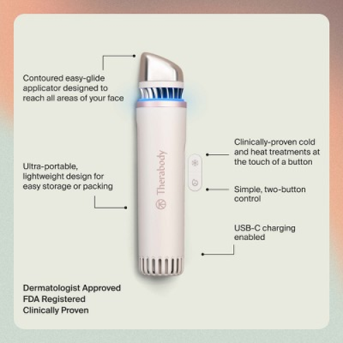 Therabody TheraFace Depuffing Cold & Heat Facial Treatment Wand - White