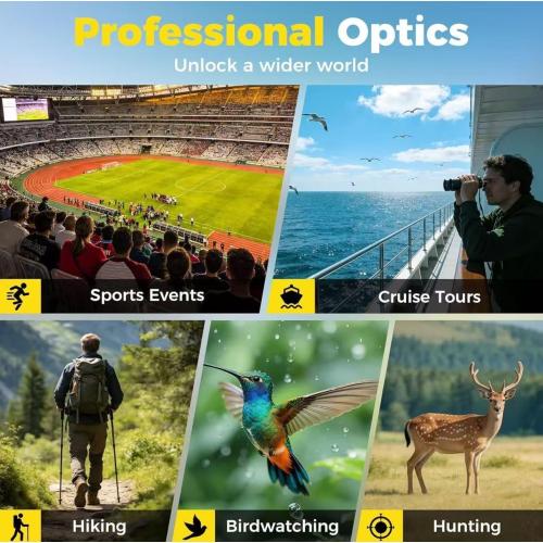 12x42 Binoculars for Adults High Powered Waterproof with Large View