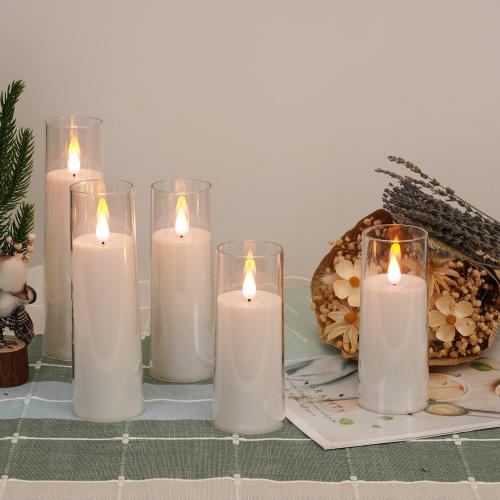 Amagic Flameless Battery Operated Candles with Remote Timer, Pure White