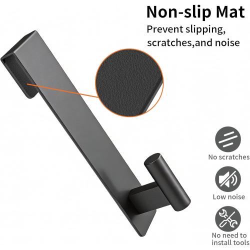 Shower Door Hooks, Towel Hooks Fit 3/8 (10mm) Glass Door, Black