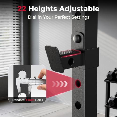 FLYBIRD SR1 Squat Rack, Adjustable Power Rack for 6FT/7FT Barbells