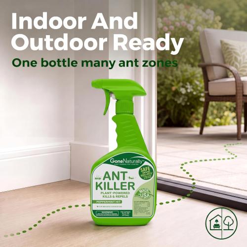Ant Killer – Indoor & Outdoor Ant Killer Spray for Carpenter, Pavement & Little Black Ants – Peppermint Oil Ant Spray & Ant Repellent for Home – Safe Around Kids & Pets (16oz)