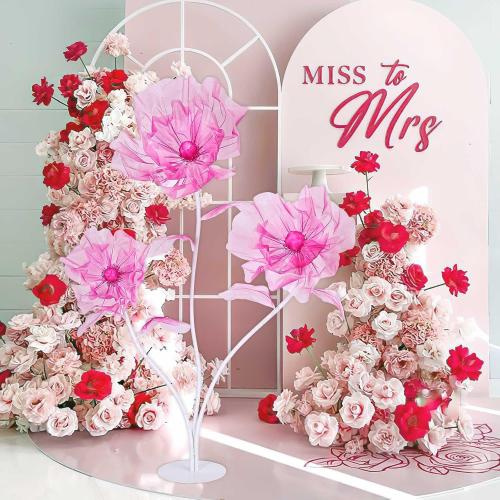B-COOL Artificial Giant Flowers for Christmas Decoration: Red Huge Flowers 5.58 ft Large Silk Flower Faux Floral for Christmas Reception Arrangements Photographic Props Party Background Decor