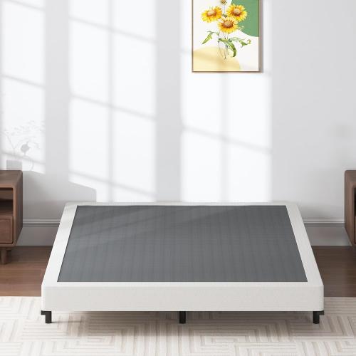 SHLAND Box Spring King - 3 Inch Heavy Duty Low Profile Metal King Box Springs for Bed, Mattress Foundation, Easy Assembly,Easy Clean Cover