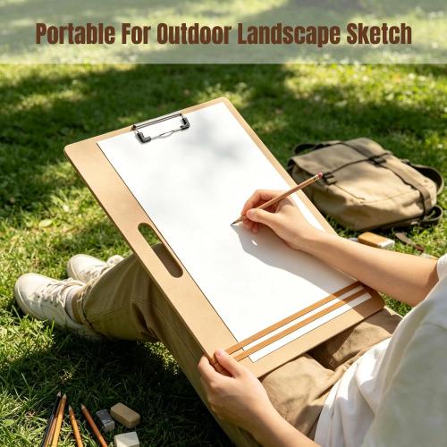 13x17 Drawing Board with Clip, Rubber Bands and Carry Handle