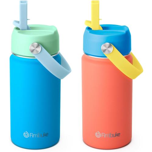 SCRATCHES USED ‼️ Fimibuke 14oz Kids Insulated Water Bottle, 18/8 Stainless Steel Kids Cups