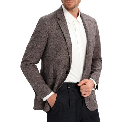 Size XXXL Brown Sport Coats and Blazers for Men Linen Suit Jacket Casual Blazer One Button Brown