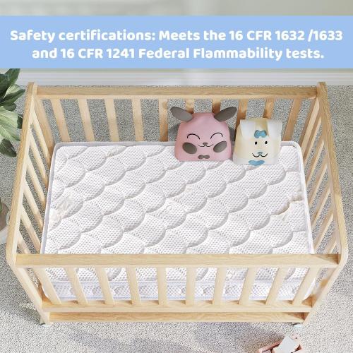 Crib Mattress - Dual Sided with Firm Support and Comfort Foam- Breathable, Quiet and Odorless, Fits Most Mini Cribs (Does Not Fit Playard or Standard Crib)