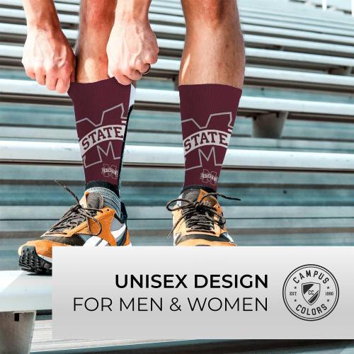 For Bare Feet NCAA Striped Crew Socks Men Women