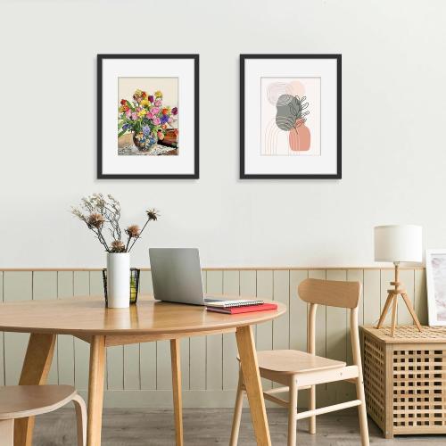 Picrit 16x20 Picture Frame 3 Pack, Black Poster Frame, Display Poster 11 x 14 with Mat or 16 x 20 without Mat for Horizontal or Vertical Wall Mounting
