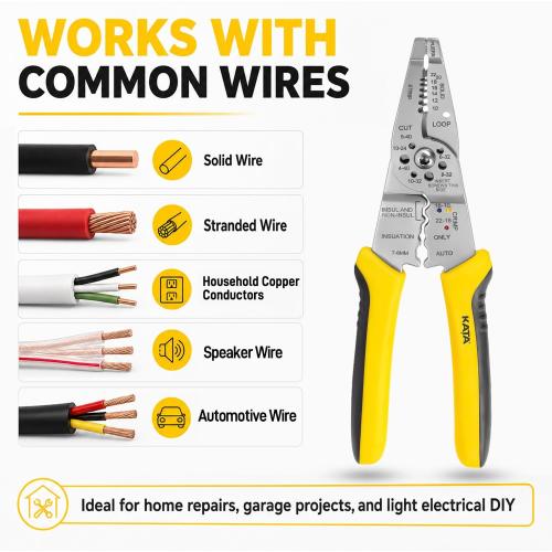 KATA Wire Stripper Cutter, 10-22 AWG Electrical Tool for General DIY Repair