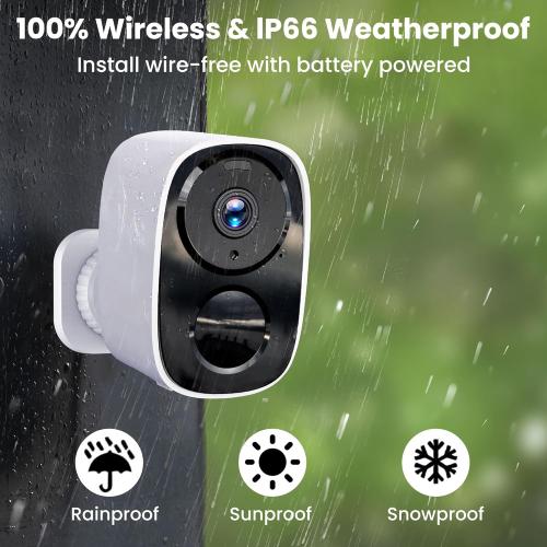 2026 Upgraded 2K Security Cameras Wireless Outdoor, Free Cloud Storage, 1-6 Months Battery Life, Waterproof, 2-Way Talk, AI Motion Detection Spotlight Siren Alarm Cameras for Home Security