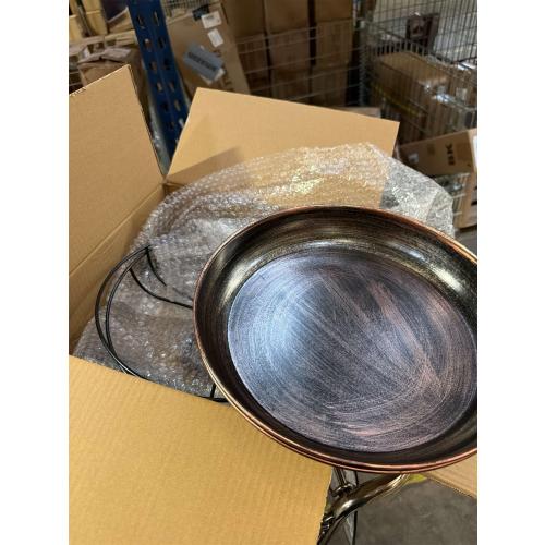 ZMCYNG Metal Bird Bath for Outside, 41in Standing Bird Bath Feeder Bowl