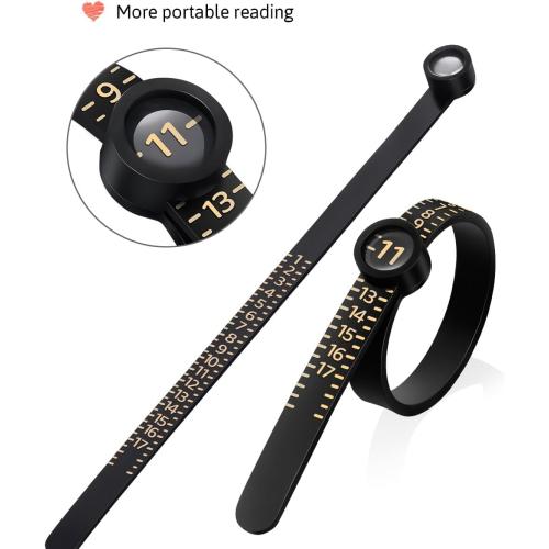 Meowoo Ring Sizer Measuring Tool with Magnifier, for Ring Measurer and Ring Sizer Clear and Intuitive Reading. Plastic Ring Sizer with Lens, 1-17