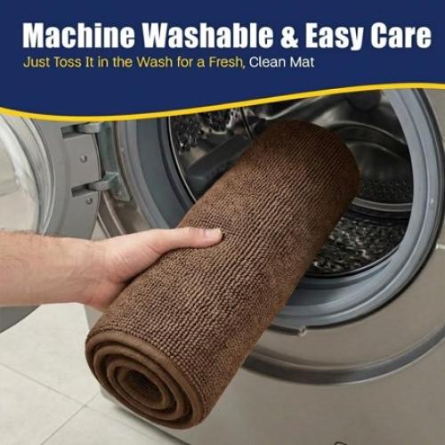 Muddy Mat® CloudStep Bathroom Rugs, Non Slip Bath Mats for Bathroom, Super Absorbent Memory Foam Chenille, Quick Dry Machine Washable Thick Toilet Rug for Shower Tub and Floor, Brown 20 x 30