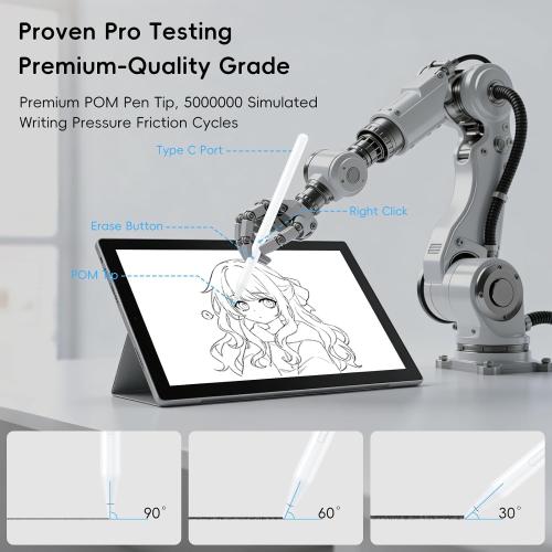 Rechargeable MPP 2.0 Tilt Pen for HP/Surface/Kobo, 4096 Pressure & Magnetic
