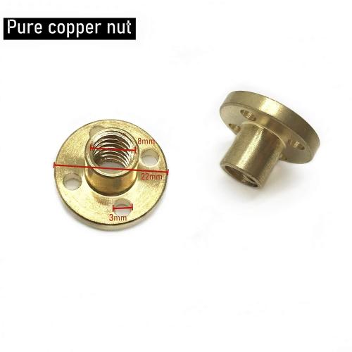 2PCS 400mm（15.75 Inches）Tr8x2 Lead Screw with T8 Brass Nut (Acme Thread, 2mm Pitch, 1 Start, 2mm Lead) for LCD DLP SLA 3D Printer Z Axis and CNC Machine