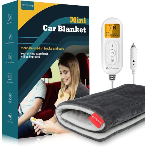 Comfytemp 12V/24V Car Electric Blanket for Back Neck Shoulders Hip 12x24