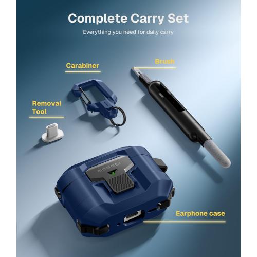 MOBOSI for AirPods Pro 3 Case 2025 with Drop-Proof Lock, Blue