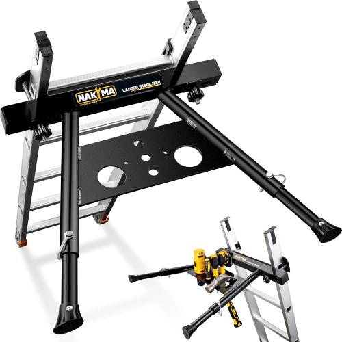 Ladder Stabilizer, Ladder Stabilizer for Roof, Wall Ladder Standoff Aviation Grade Aluminium, Adjustable Leg 22-29.5 Ladder Stabilizer withstands 300 LBS Weight Rating