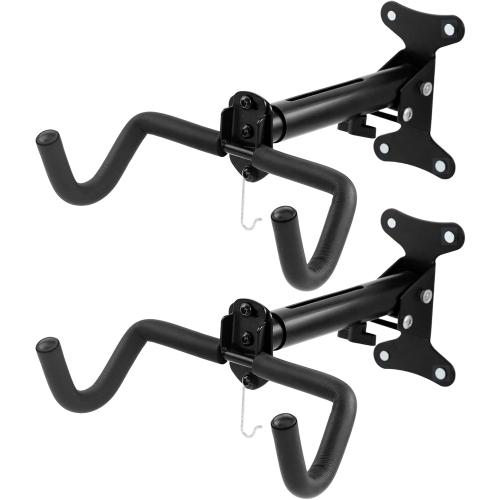 Cyfie Bike Wall Mount Garage Rack Hanger, Adjustable Horizontal Bicycle Garage Storage Hooks Indoor Bike Hook Holder for Haning Mountain Road Hybrid Bike in Apartment (2 Pack)