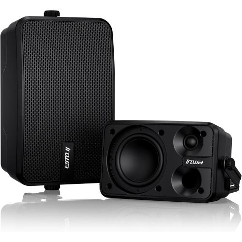Inwa Outdoor Bluetooth Speakers, 400W Active Passive Wall Mount Speaker, Waterproof Wireless Indoor/Outdoor Stereo Sound Set W/Aux in, Sound System for Patio/Porch/Gazebo/Garage(Pair, Ivory Black)