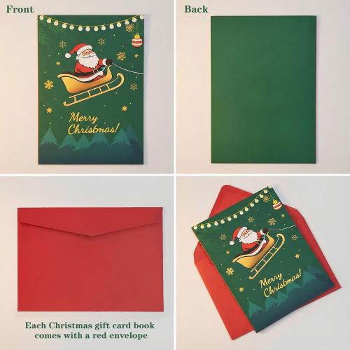 3Pc Christmas Gift Card Book for Adults,Card Gift Book with Envelopes Gifts