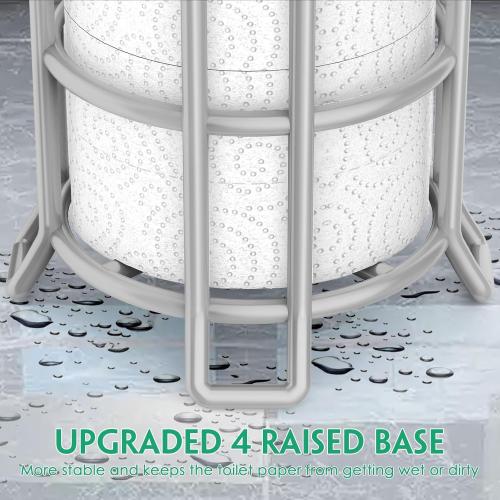 TomCare Toilet Paper Holder Free Standing with Shelf, Stable 4 Raised Feet