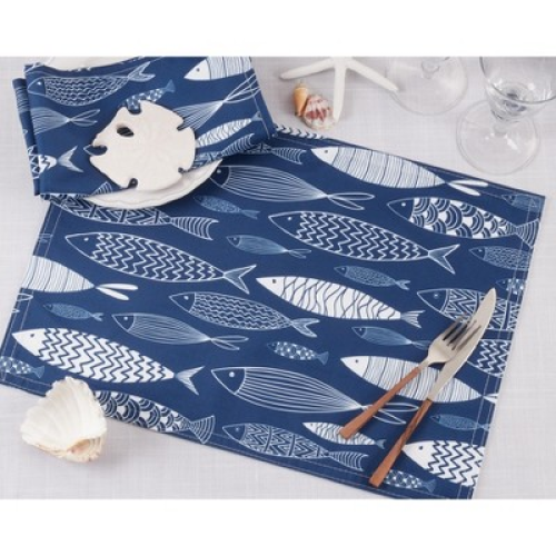 Saro Lifestyle Fish Print Table Mats (Set of 4)