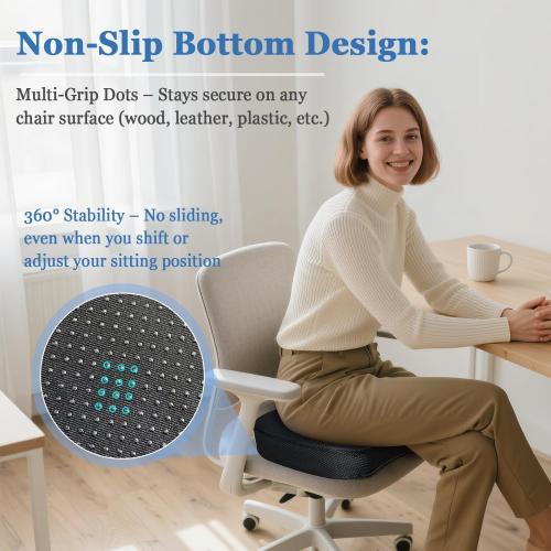 Office Chair Seat Cushion Cover Fit Everlasting Comfort, ComfiLife Coccyx Cushion- Sciatica Tailbone Back Pain Relief Butt Pillow Case for U-Shaped Gel & Memory Pad Replacement Cover(Only Pillowcase)