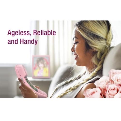 AT&T TRIMLINE 210 Corded Home Phone, No AC Power Required, Improved Easy-wall-mount, Lighted Big Button Keypad, 13 SpeedDial Keys, Last Number Redial, Mute, Flash, Volume Control, Princess Phone,