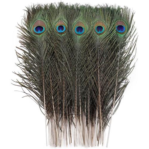 Larryhot Natural Large Peacock Feathers Bulk,40Pcs,18-20Inch