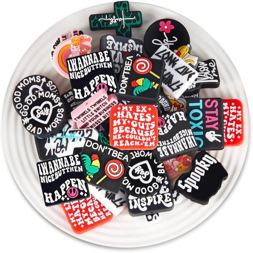 Silipull 40 Pcs Silicone Focal Beads for Pens Cross Silicone Beads Bulk for Keychain Making DIY Gift Necklace Bracelet Jewelry