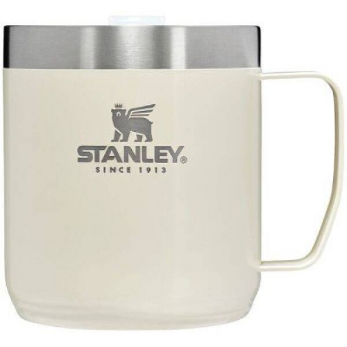 Stanley 12oz Stainless Steel Classic Legendary Mug - Cream Gloss: Insulated Travel Mug for Hot & Cold Beverages, Dishwasher-Safe