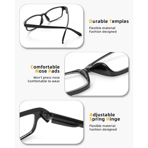 JOLISU 5-Pack Reading Glasses for Women Men Small Face, 1.5, Mix Color