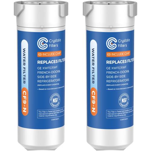 Crystala Filters XWFE (Built-in CHIP) Refrigerator Water Filter 2-Pack