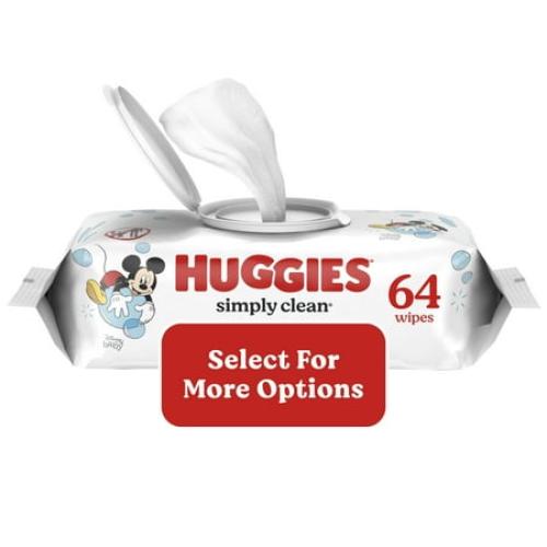 Huggies Simply Clean Unscented Baby Wipes, 2 Pack, 128Total Ct (Select for More Options)