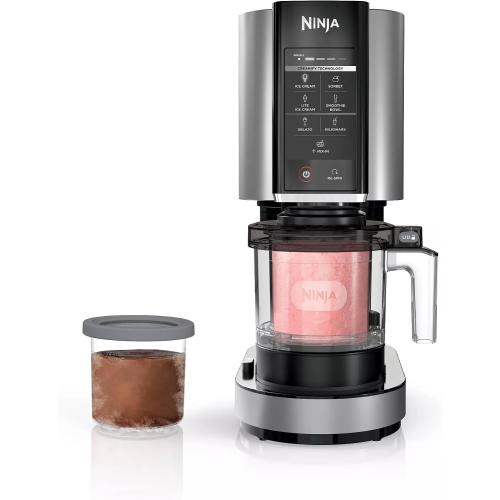 SharkNinja NC301 CREAMi 7-In-1 Ice Cream Maker with 7 Custom Frozen Treat Modes and Easy 3-Step Treat Preparation, Cloud Silver (Renewed)